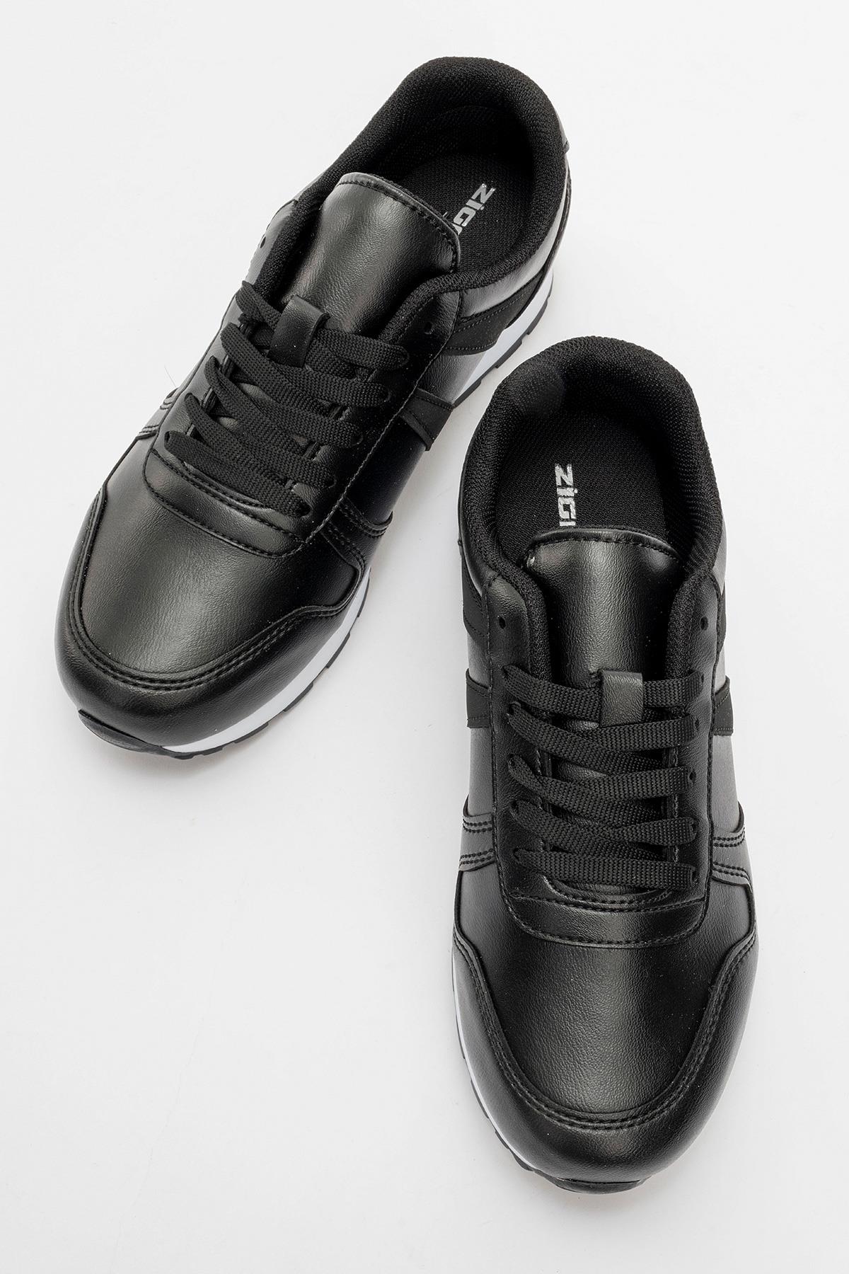 Bağcıklı Kadın Spor Ayakkabı SİYAH BEYAZ - Görsel 6