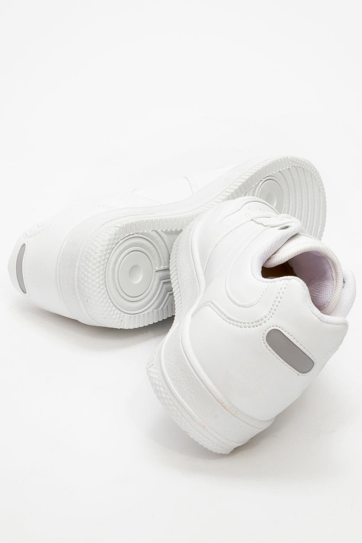 Bağcıklı Kadın Spor Ayakkabı BEYAZ BEYAZ - Görsel 5