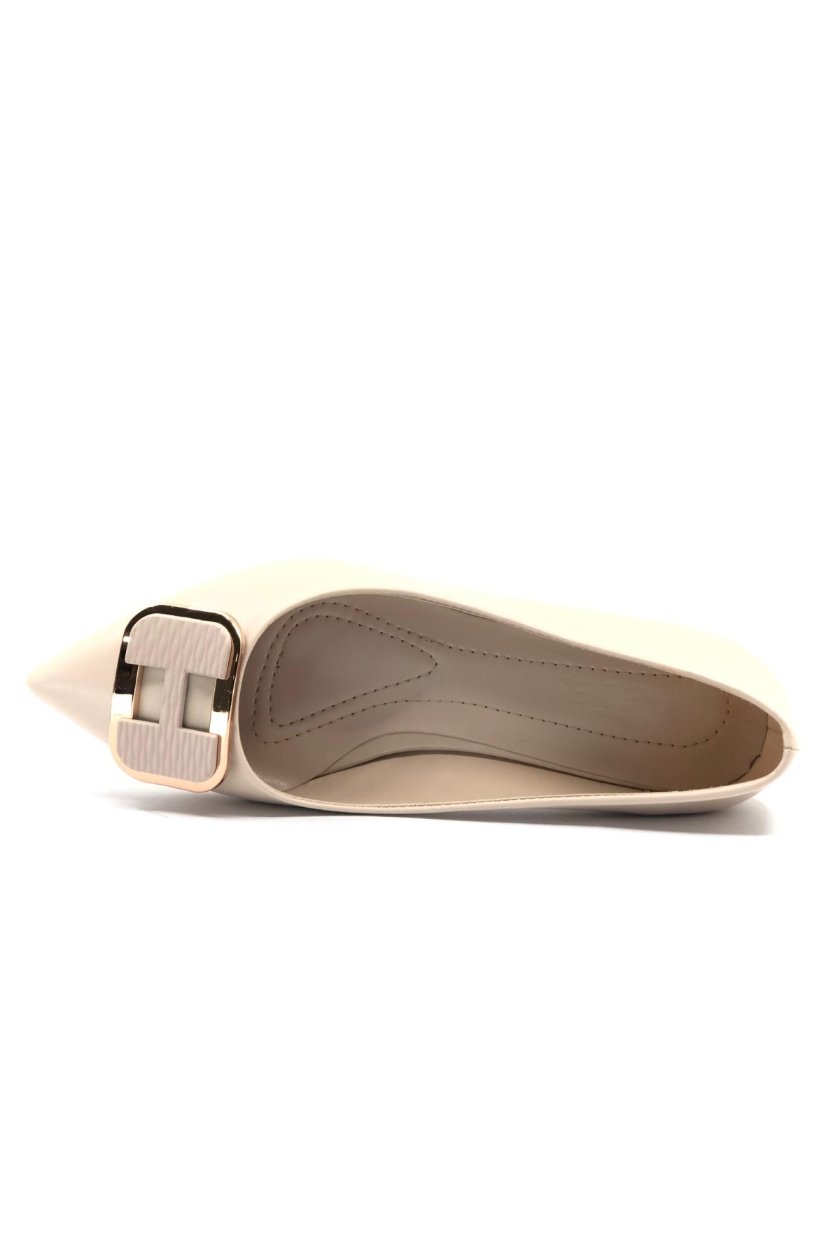 Toka Detaylı Kısa Topuklu Kadın Babet Ayakkabı - Görsel 6