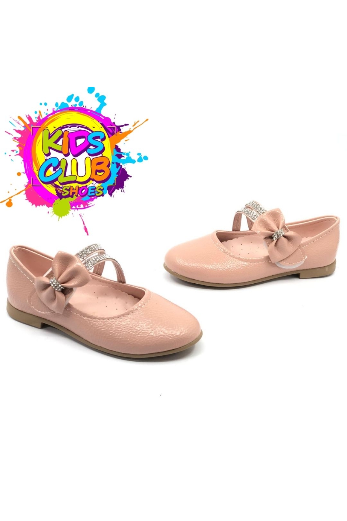 24-01 Fiyonk Taşlı Cırtlı Kız Çocuk Babet Ayakkabı - Görsel 3