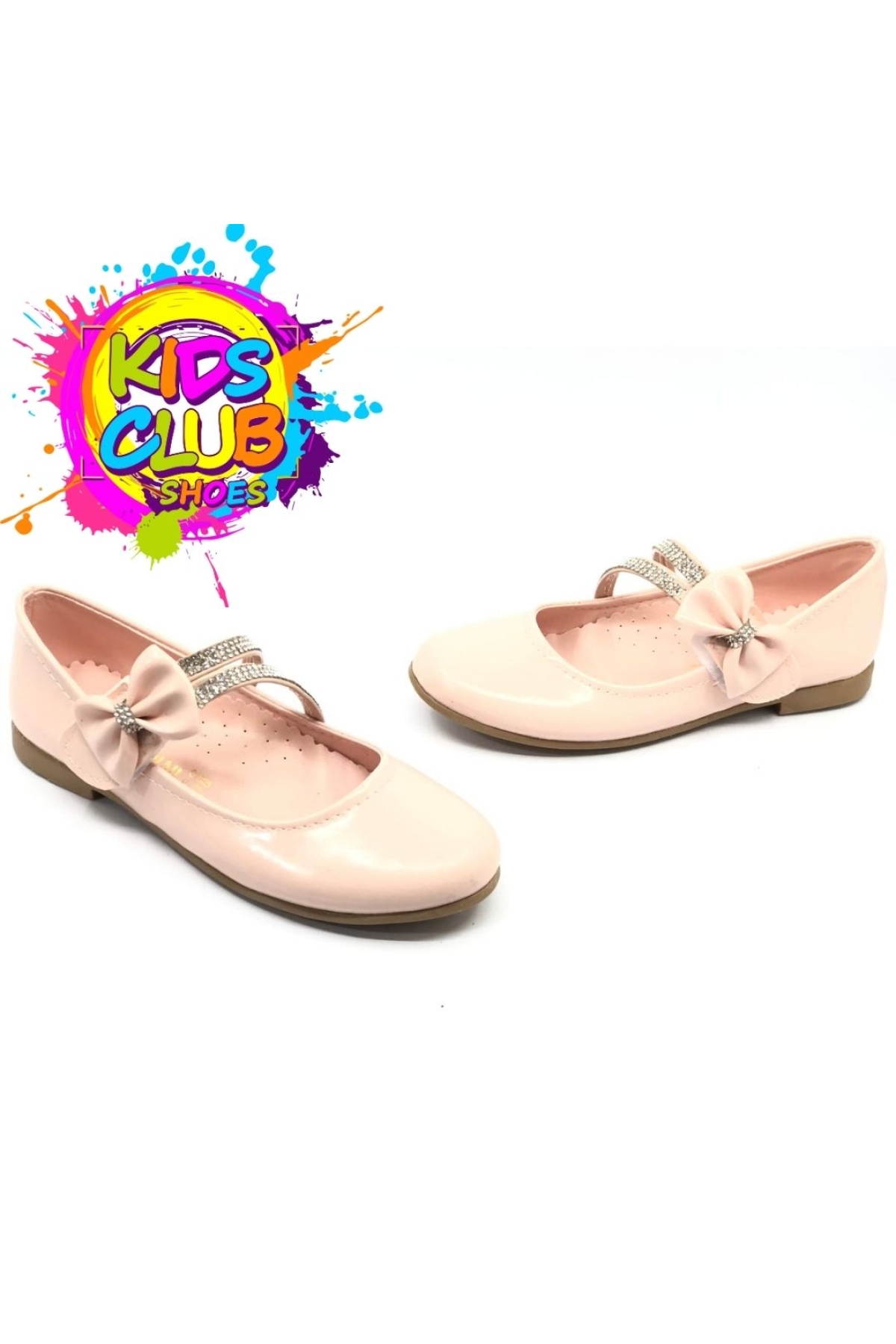 24-01 Fiyonk Taşlı Cırtlı Kız Çocuk Babet Ayakkabı - Görsel 3