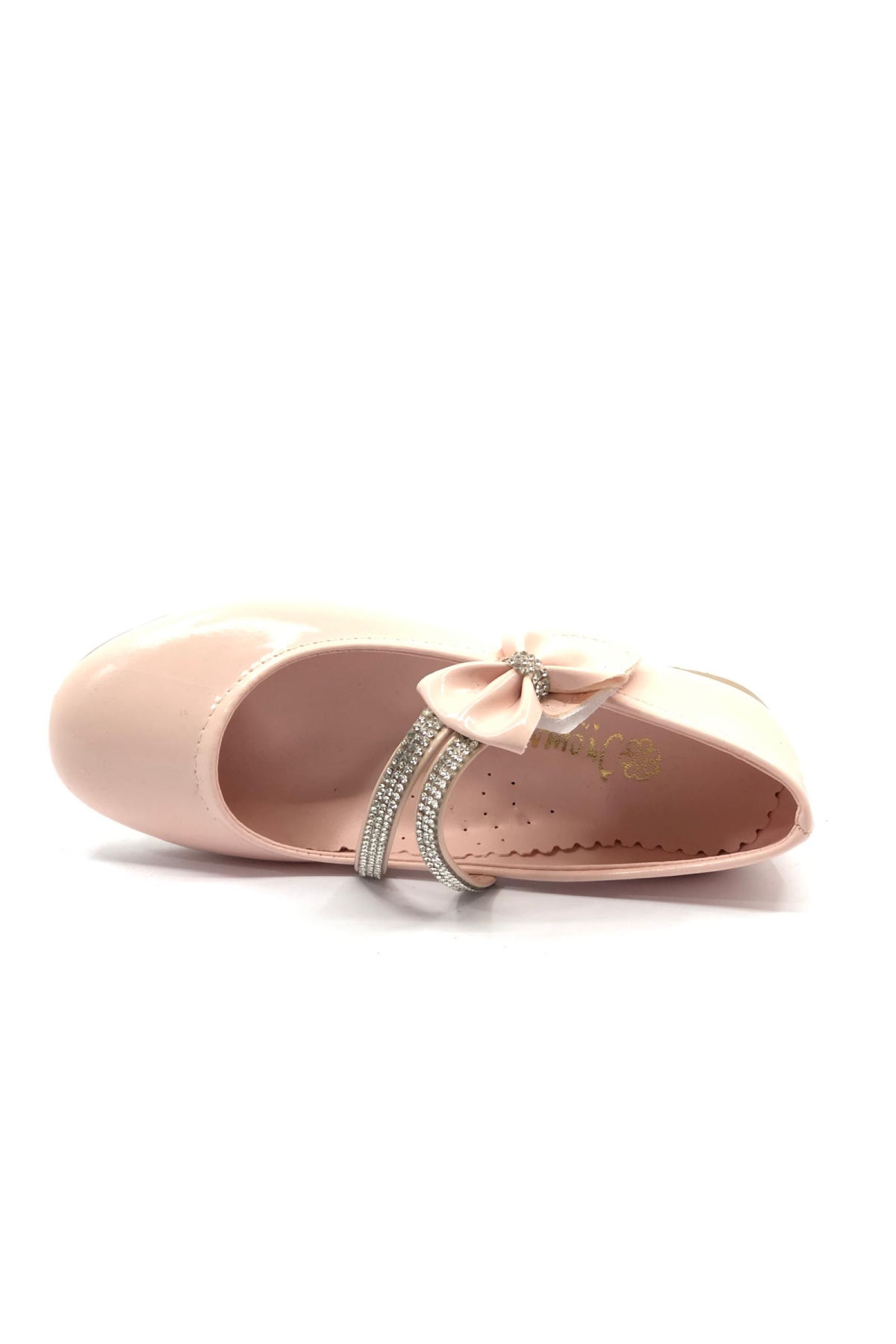 24-01 Fiyonk Taşlı Cırtlı Kız Çocuk Babet Ayakkabı - Görsel 5
