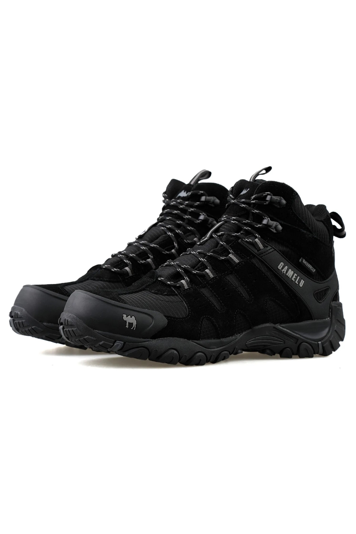 Fight Long Watherproof Su geçirmez Kauçuk Taban Outdoor Deri Erkek Bot - Görsel 4