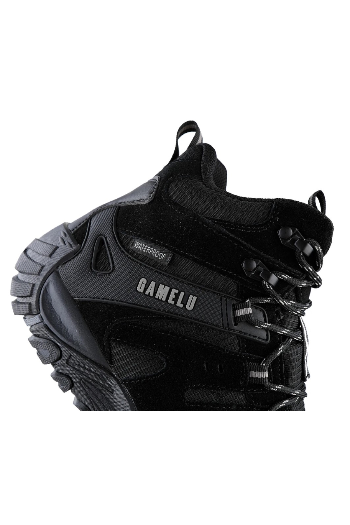 Fight Long Watherproof Su geçirmez Kauçuk Taban Outdoor Deri Erkek Bot - Görsel 7