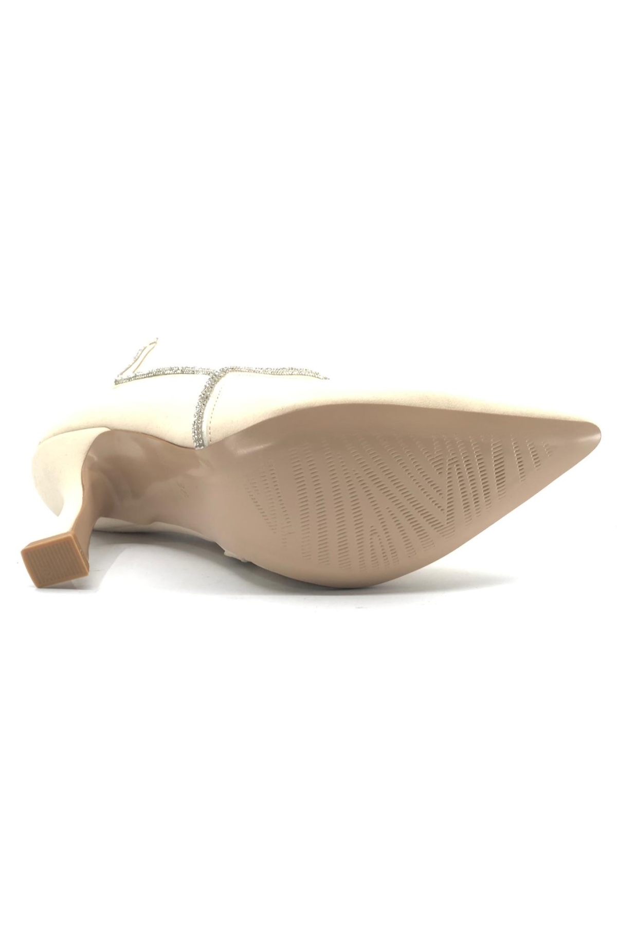 V Taş Dekolteli Saten Topuklu Kadın Bot - Görsel 6