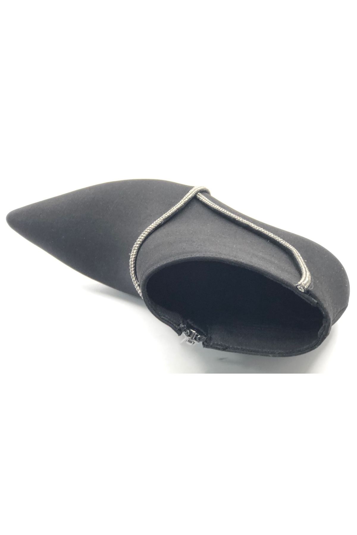 V Taş Dekolteli Saten Topuklu Kadın Bot - Görsel 5