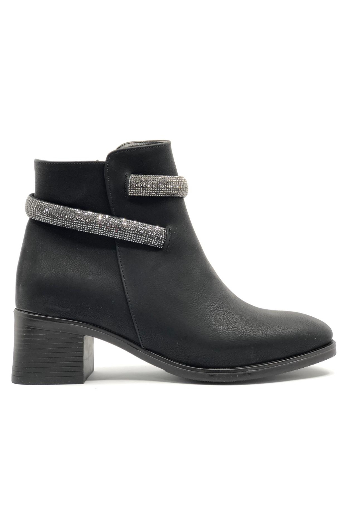 Bilek Şerit Taş Kemerli Kısa Topuklu Kadın Bot - Görsel 3