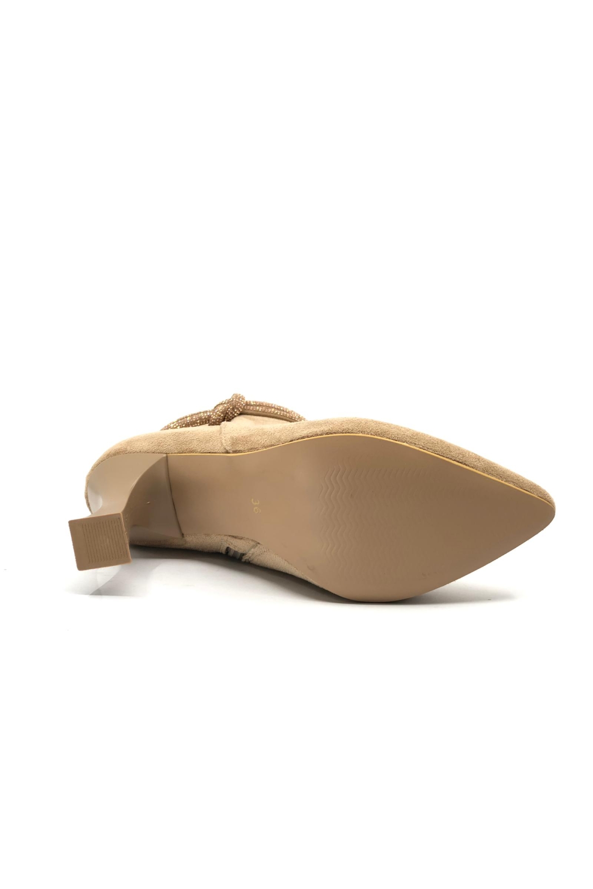 Düğüm Taş Detaylı Kadeh Topuk Kadın Bot - Görsel 6