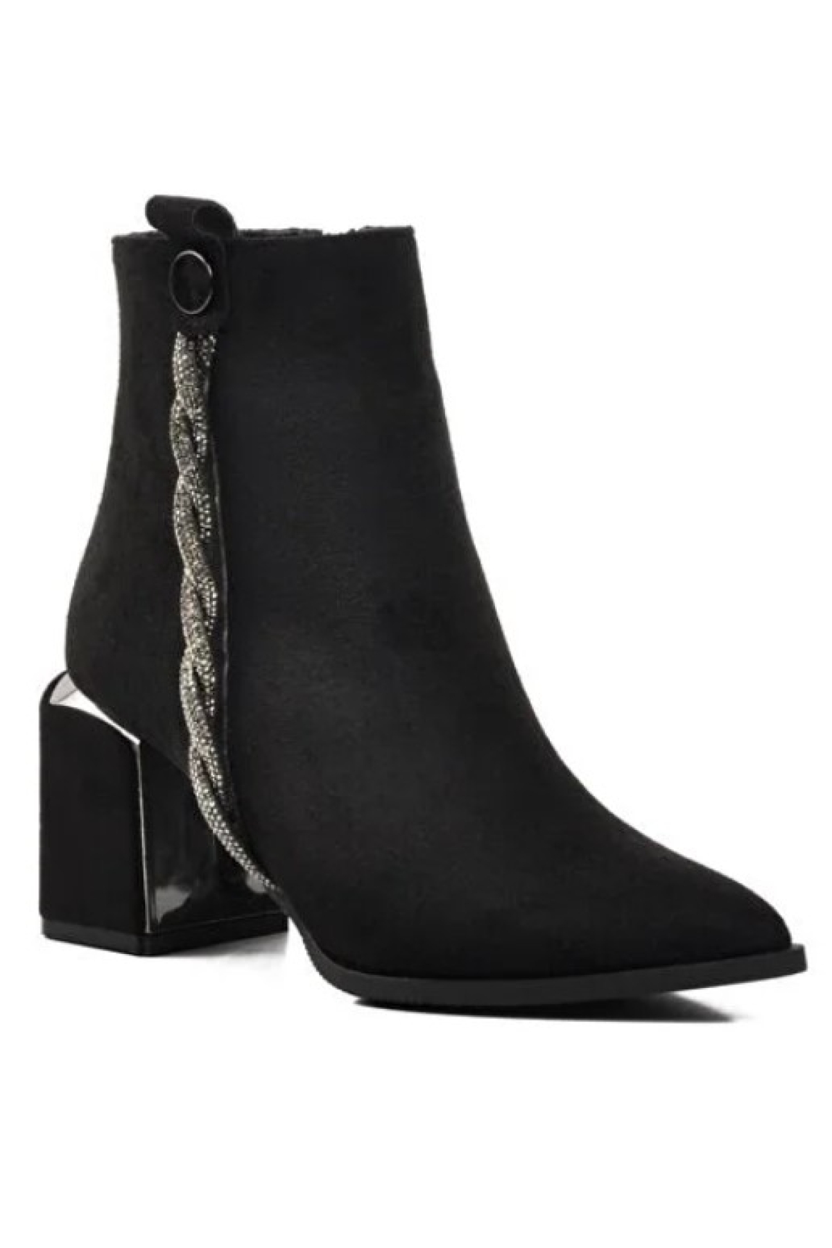 Burgu Şerit Taş Detaylı Klasik Kadın Bot - Görsel 4