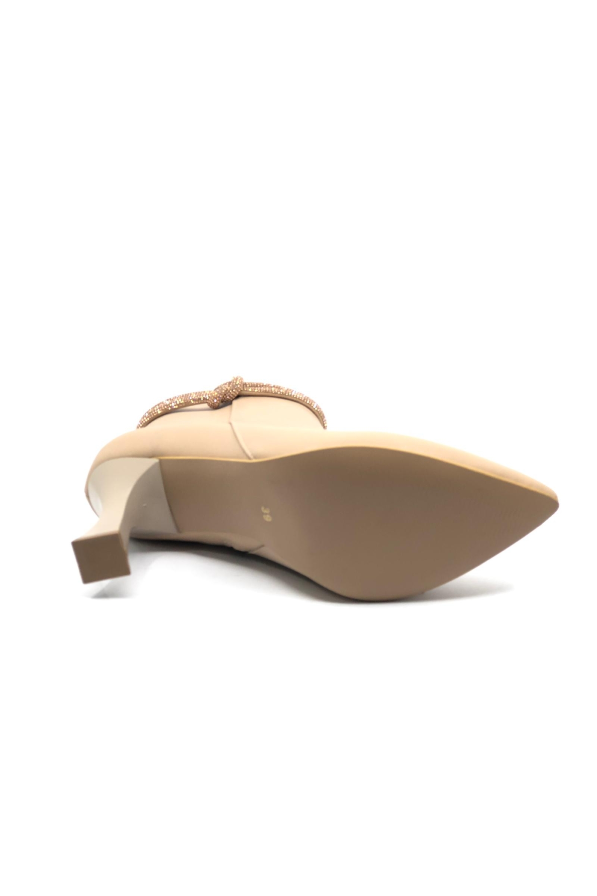 Düğüm Taş Detaylı Kadeh Topuk Kadın Bot - Görsel 6