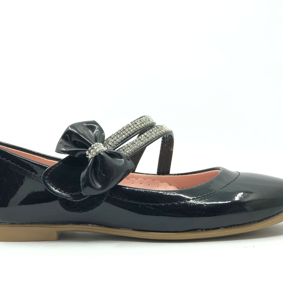 Fiyonk Taşlı Cırtlı Kız Çocuk Babet Ayakkabı - Görsel 4