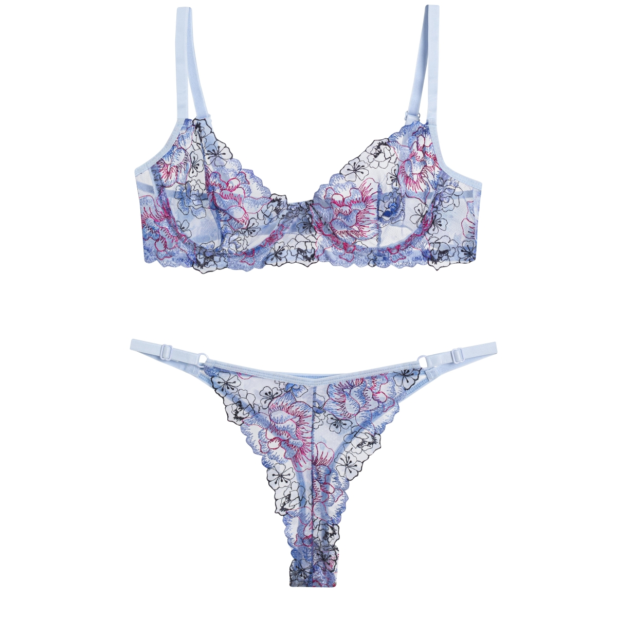 CansoyKapsız Baskılı Mavi Brode Takım (690T)