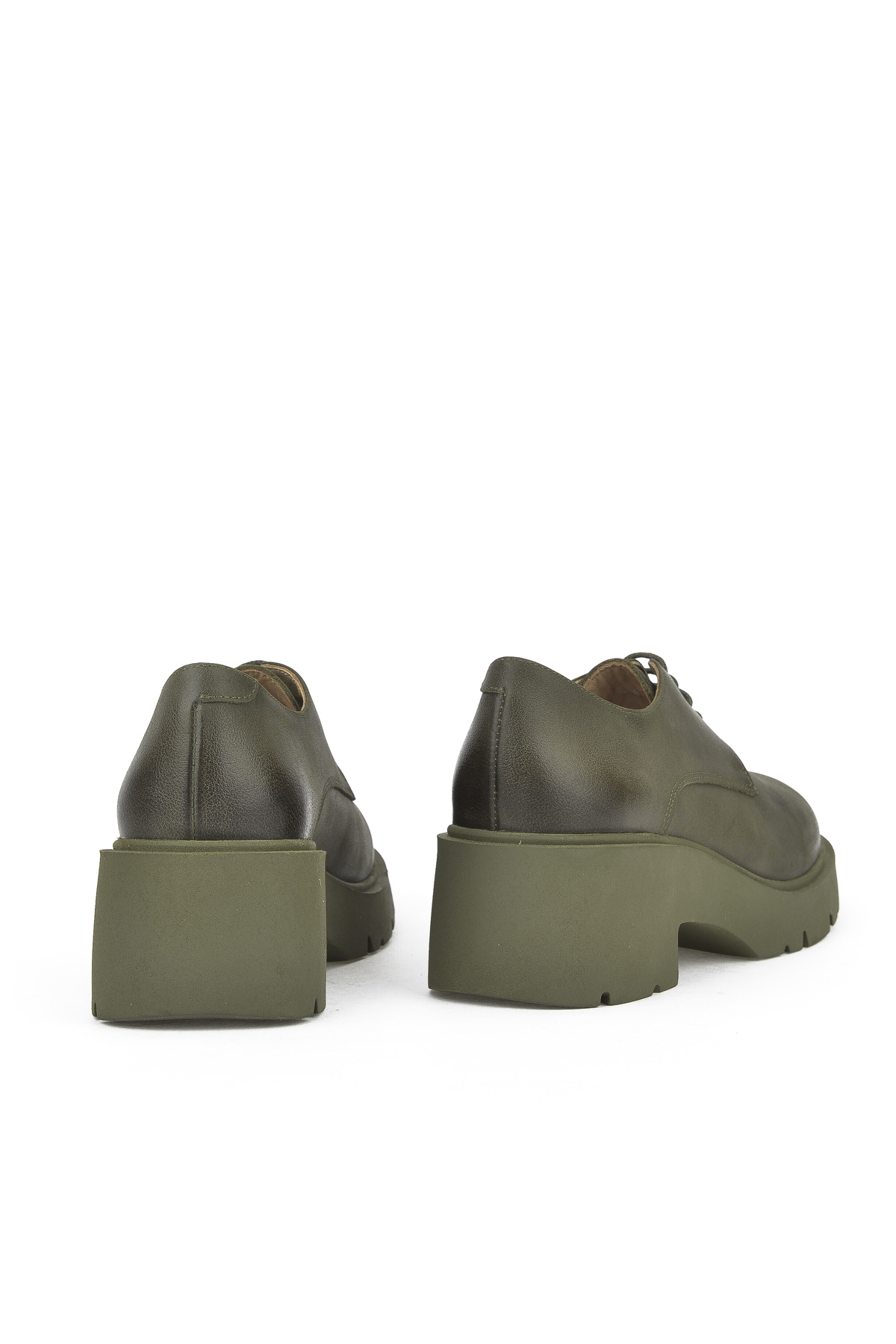 Kadın Hakiki Deri Nubuk Ayakkabı 1431030Z24166 Yeşil - Görsel 4