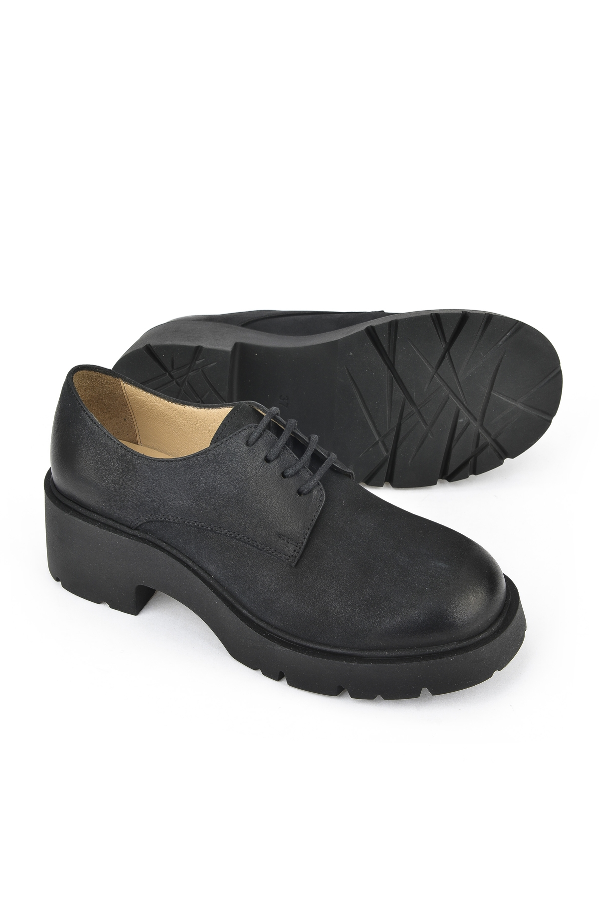 Kadın Hakiki Deri Nubuk Ayakkabı 1431030Z24166 Siyah - Görsel 5