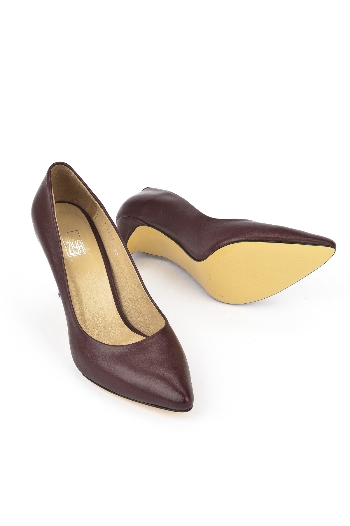 Kadın Hakiki Deri Topuklu Ayakkabı 1431030Z4292 Bordo - Görsel 5