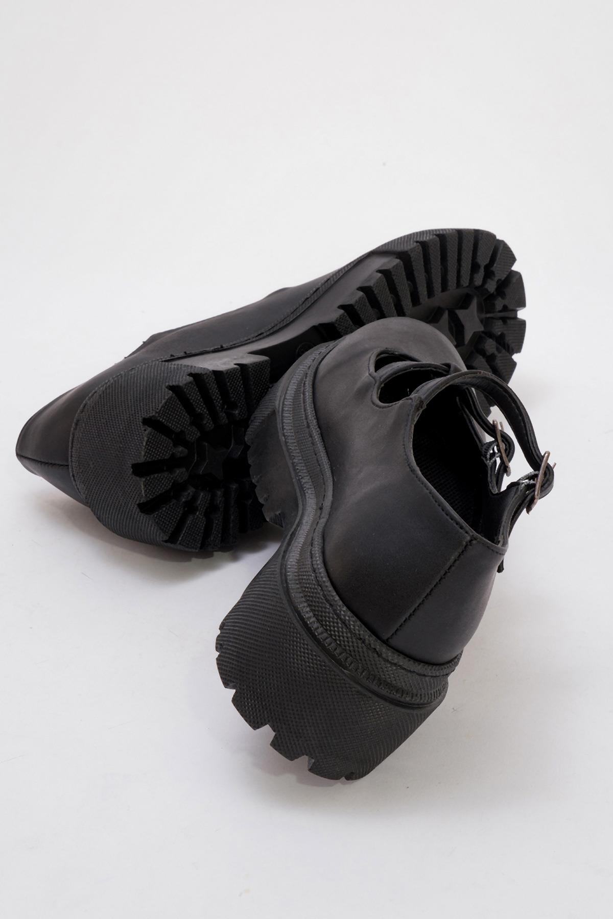 Kadın Biyeli Günlük Ayakkabı SİYAH CİLT - Görsel 7