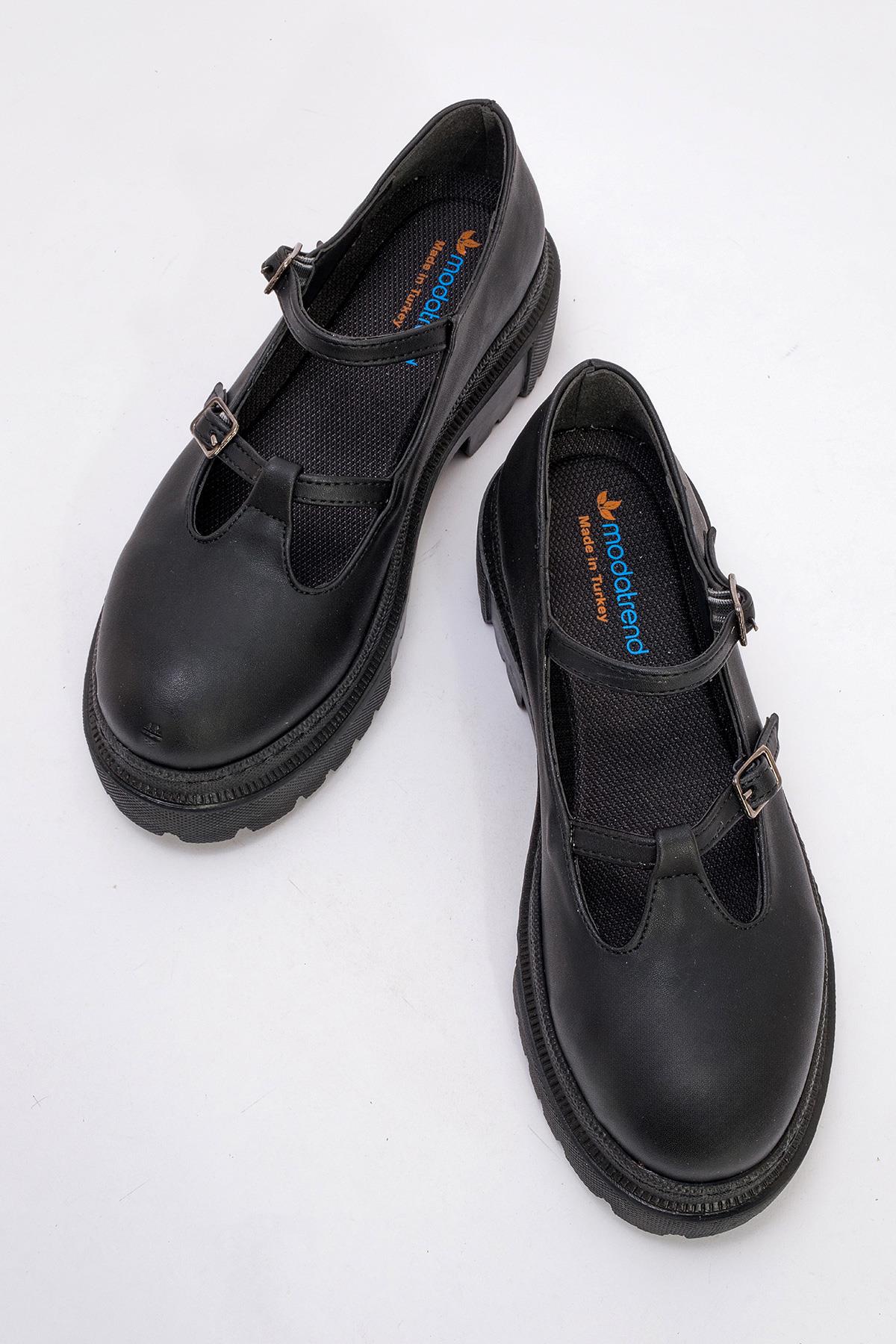 Kadın Biyeli Günlük Ayakkabı SİYAH CİLT - Görsel 8