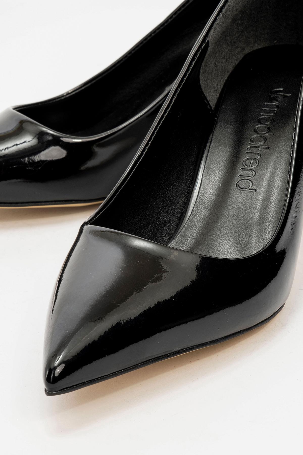 Kadın Sivri Burunlu Stiletto SİYAH RUGAN - Görsel 4