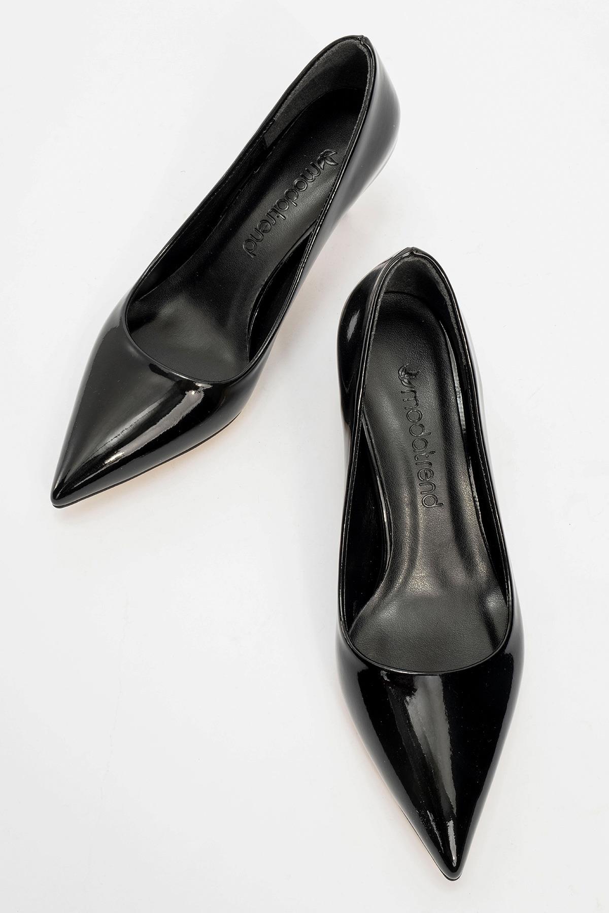 Kadın Sivri Burunlu Stiletto SİYAH RUGAN - Görsel 6