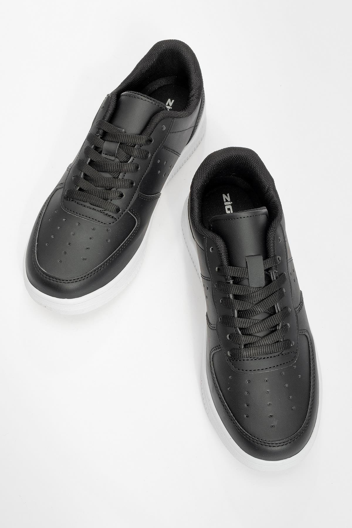 Bağcıklı Erkek Spor Ayakkabı SİYAH BEYAZ - Görsel 6