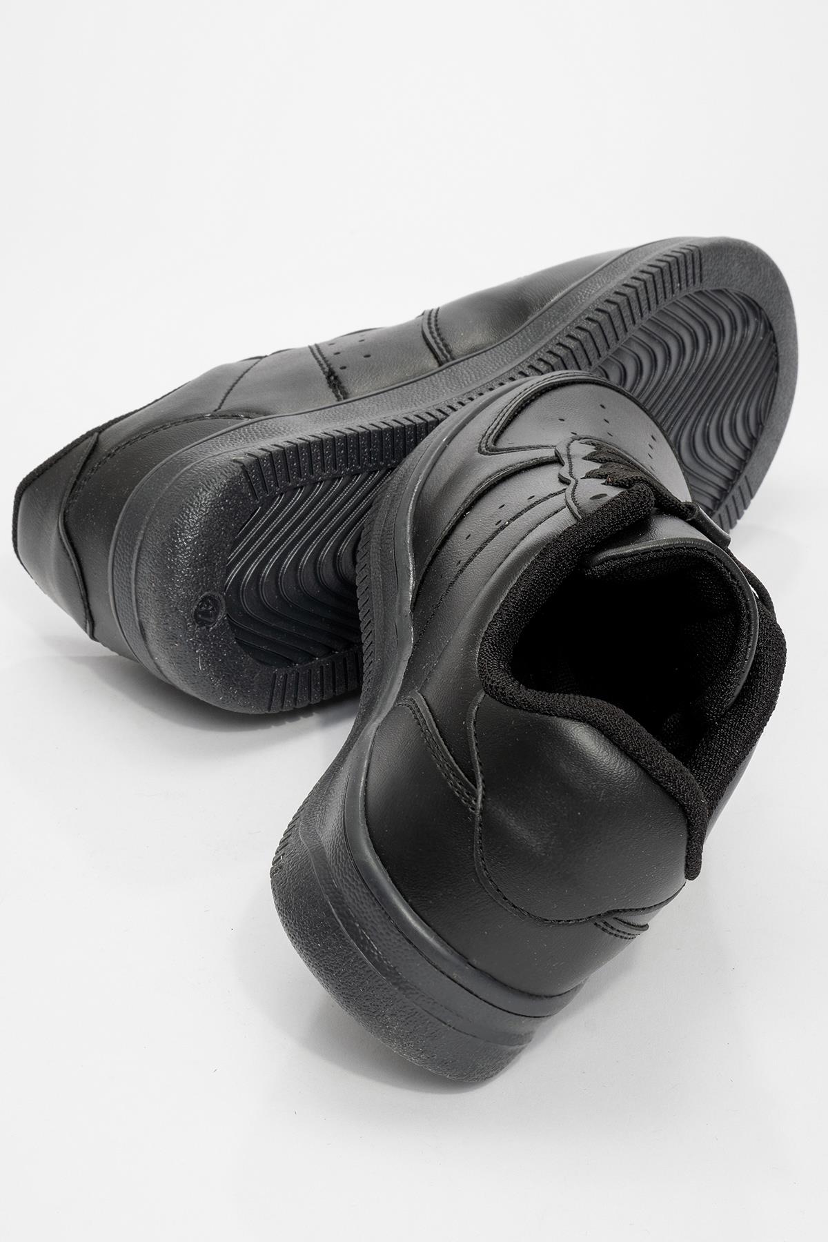 Bağcıklı Erkek Spor Ayakkabı SİYAH SİYAH - Görsel 5