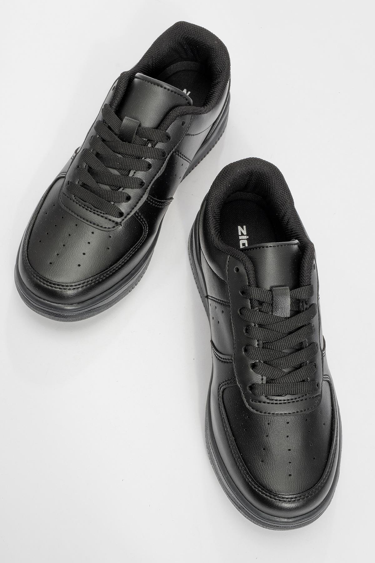 Bağcıklı Erkek Spor Ayakkabı SİYAH SİYAH - Görsel 6