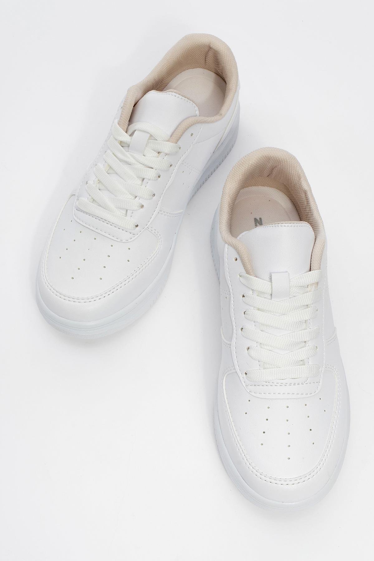 Bağlcıklı Erkek Spor Ayakkabı BEYAZ BEYAZ - Görsel 6