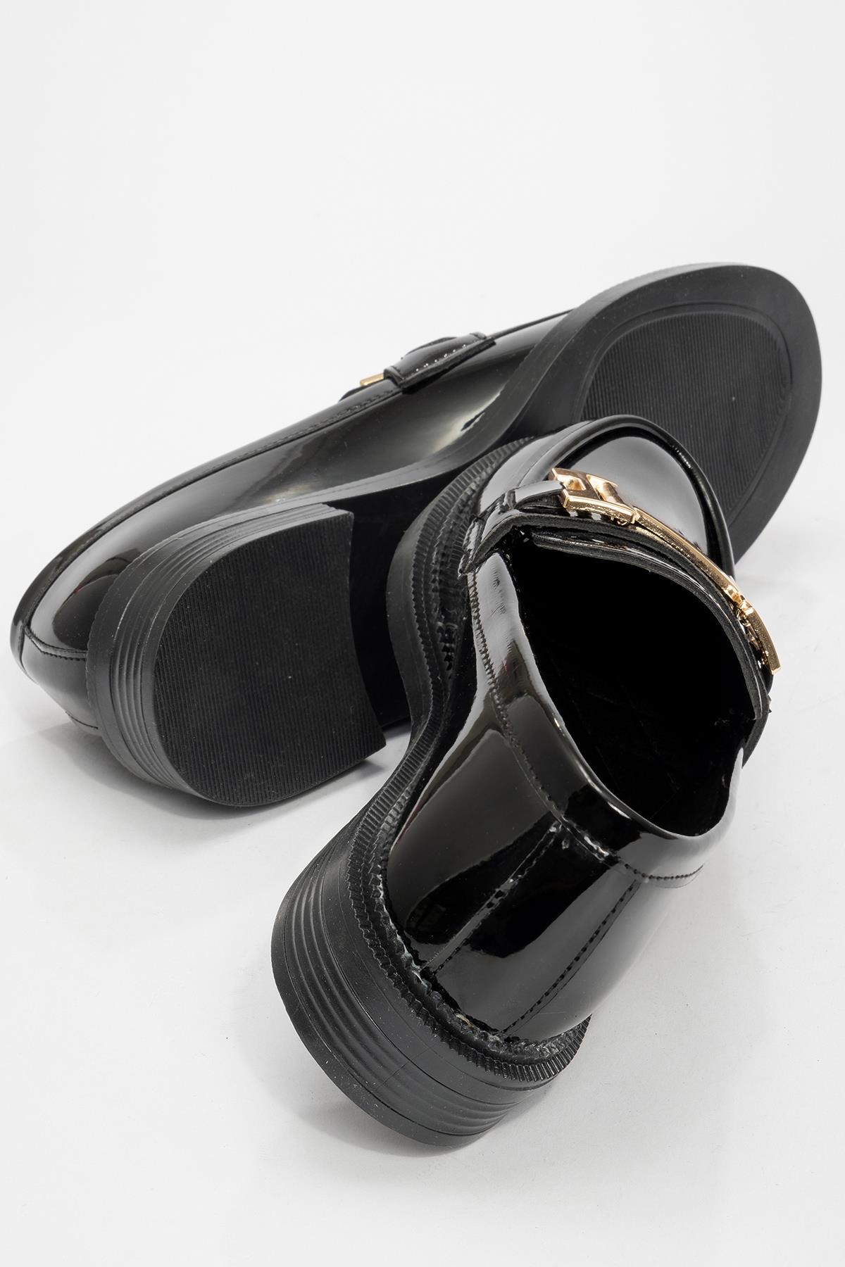 Kadın Tokalı Loafer Ayakkabı SİYAH RUGAN - Görsel 5