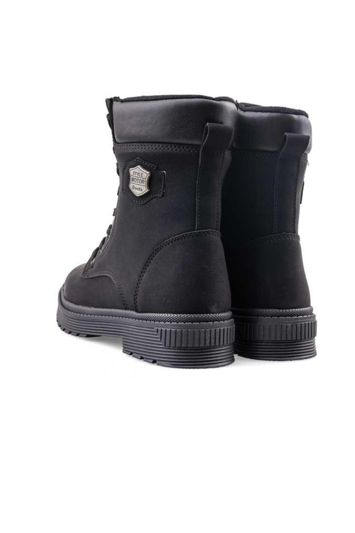 24070-24 Deri Fermuarlı Kadın Bot Nubuk Siyah - Görsel 4