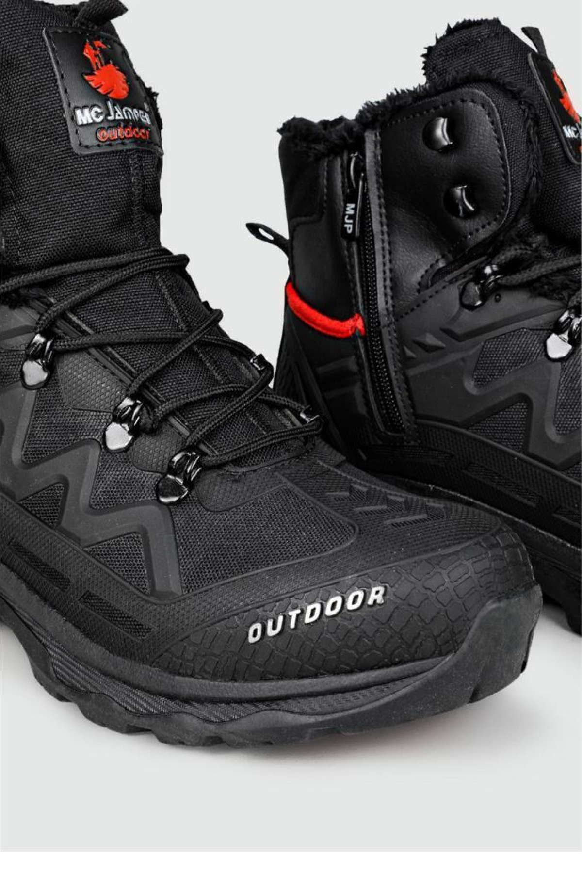 1821-24 Deri Outdoor Kürklü Fermuarlı Erkek Bot - Görsel 4