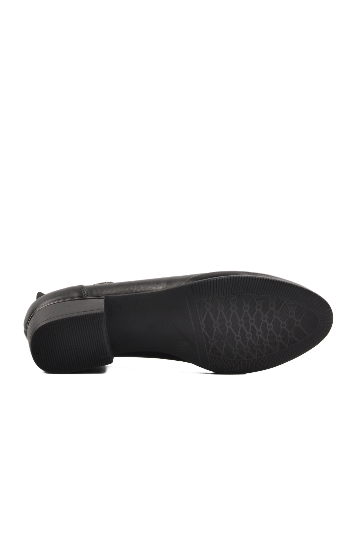 2312514K Siyah Hakiki Deri Kadın Topuklu Ayakkabı - Görsel 6