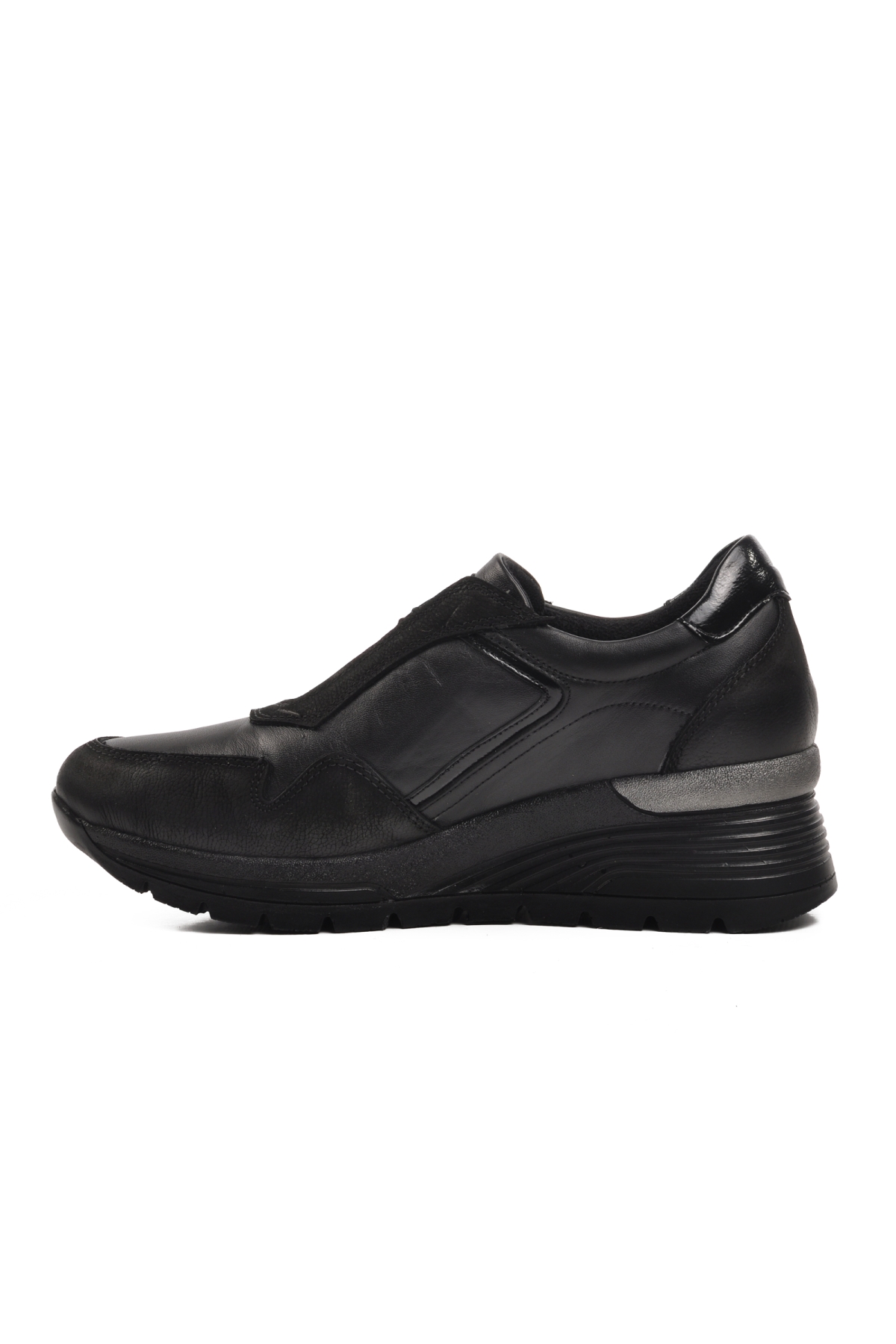 2313042K Siyah Hakiki Deri Kadın Günlük Ayakkabı - Görsel 3