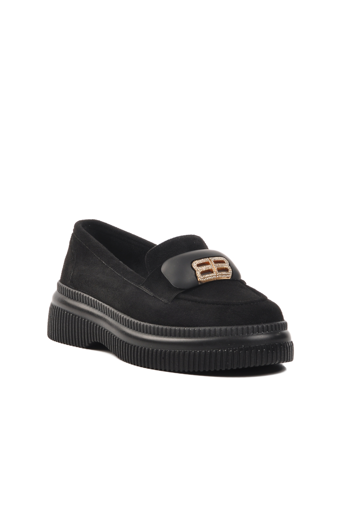 884904 Siyah Süet Kadın Günlük Ayakkabı - Görsel 4