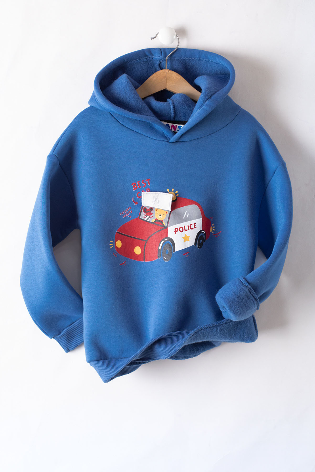 Mavi Erkek Çocuk Baskılı 3 İp Kapüşonlu Sweatshirt 19740