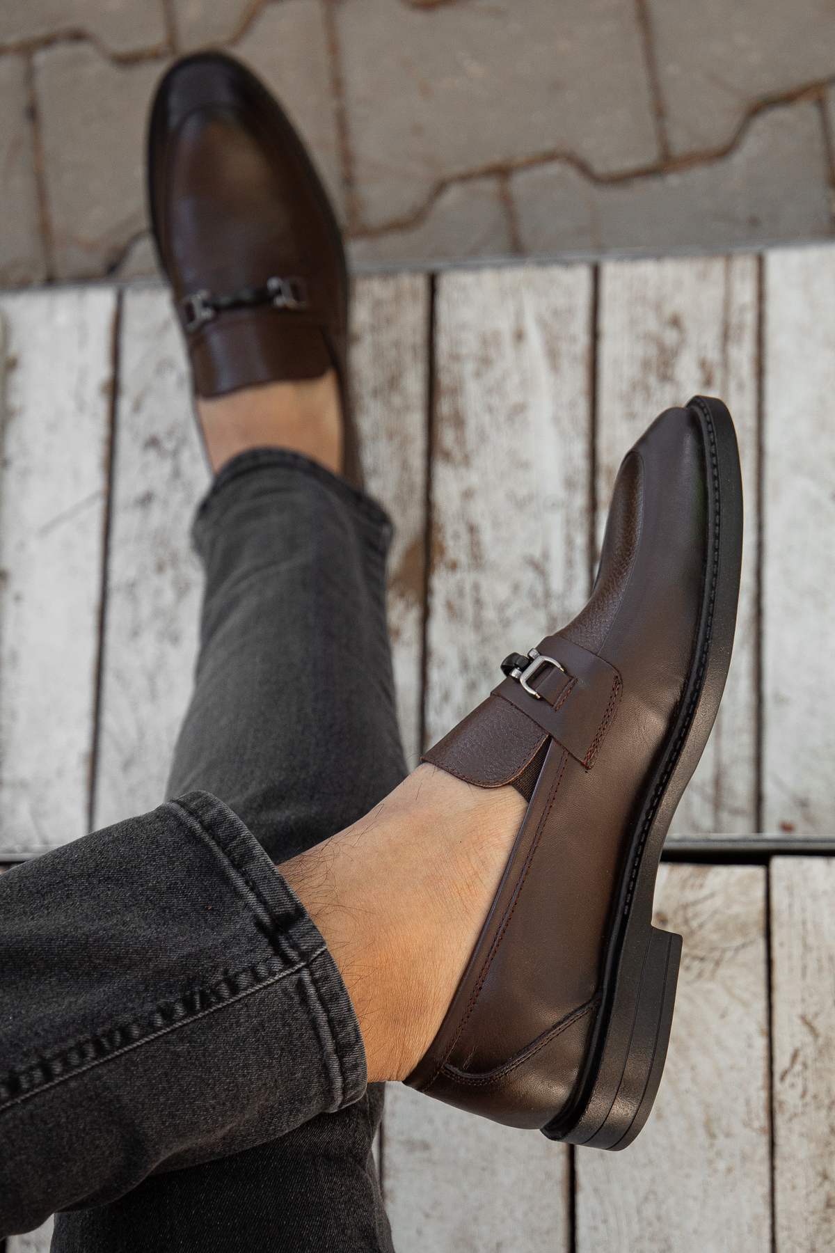 D0699 Günlük Ortopedik Hakiki Deri Erkek Klasik Ayakkabı - Görsel 4