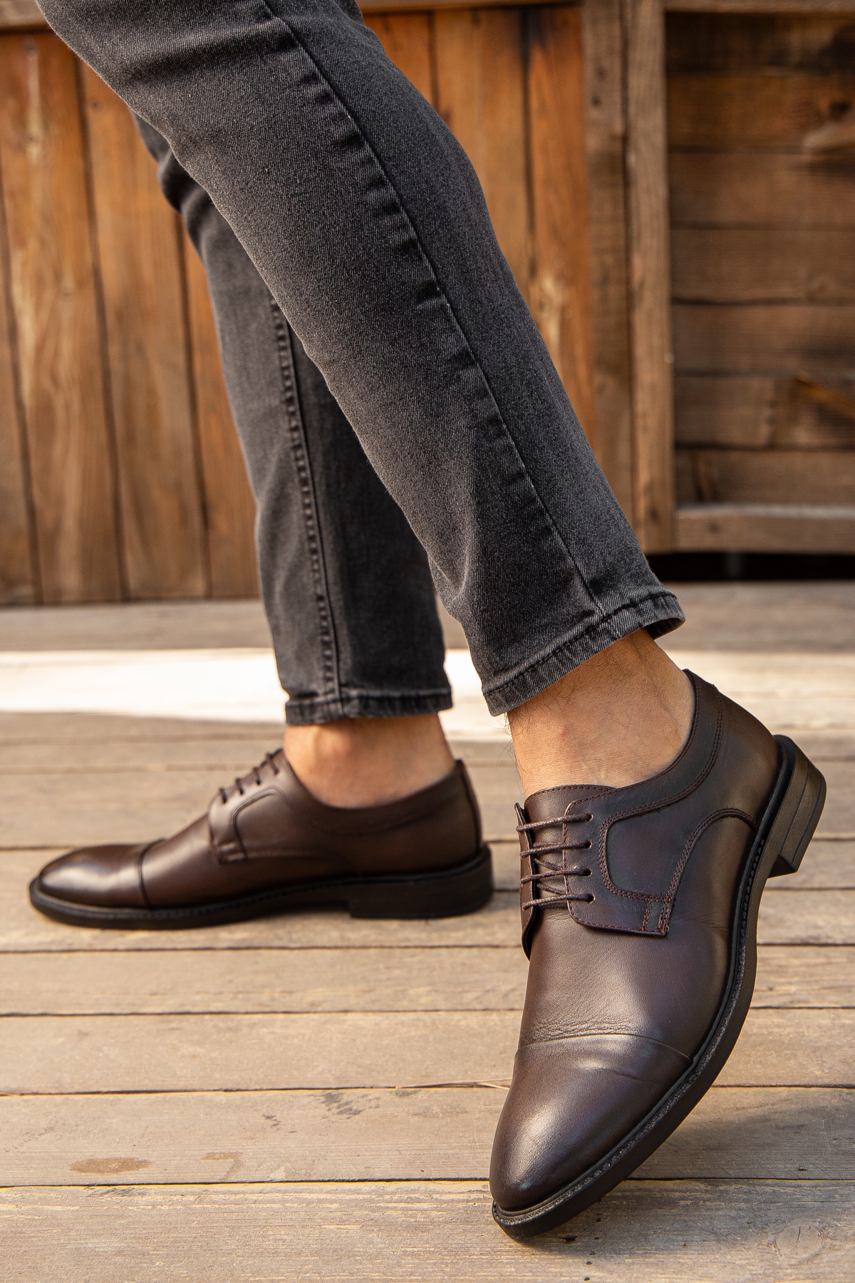 D00226 Günlük Ortopedik Hakiki Deri Erkek Klasik Ayakkabı - Görsel 2