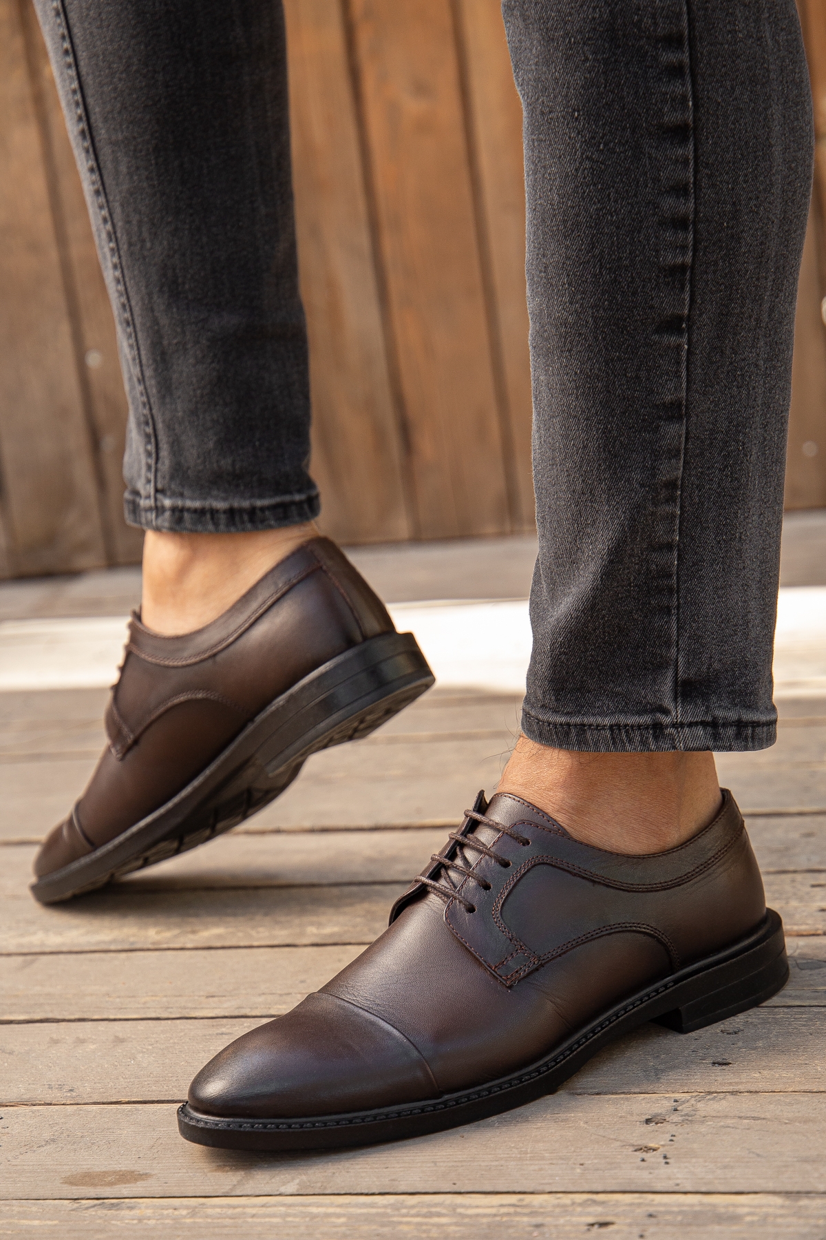 D00226 Günlük Ortopedik Hakiki Deri Erkek Klasik Ayakkabı - Görsel 5