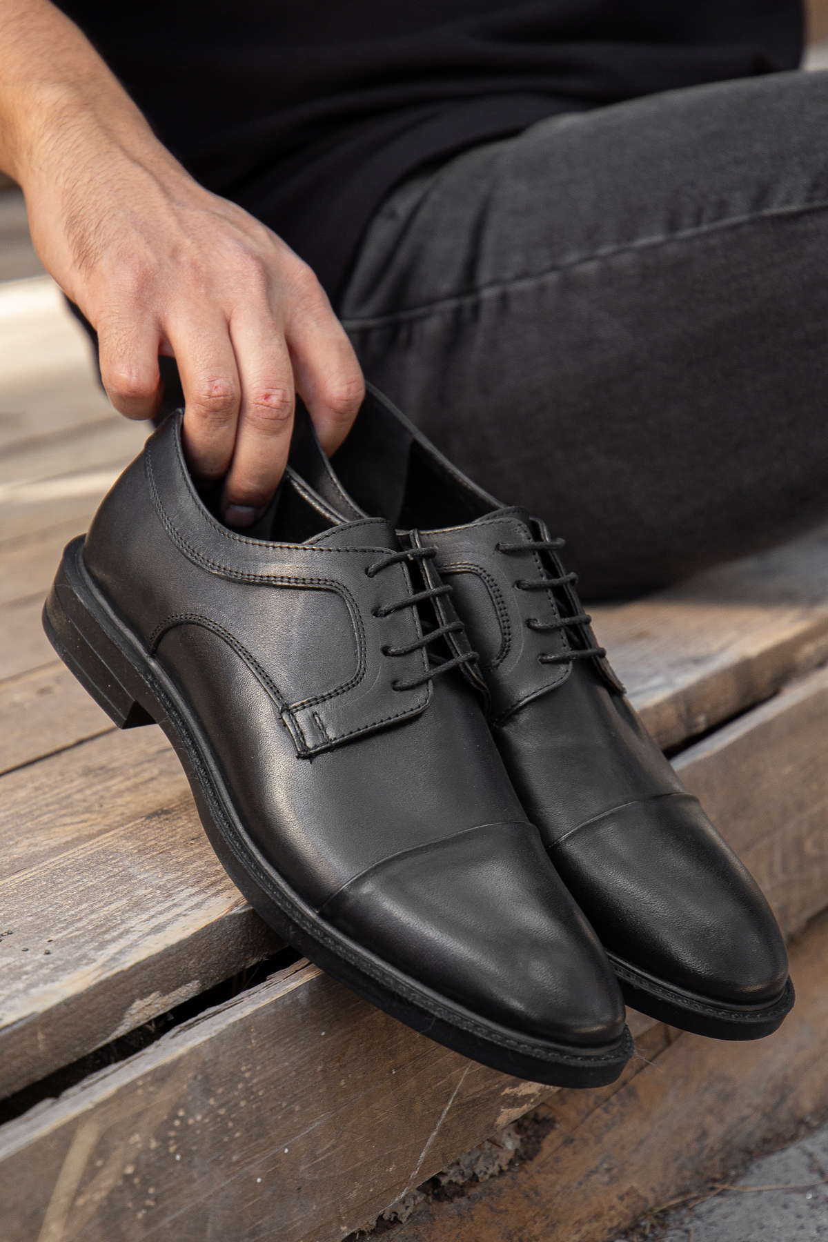 D00226 Günlük Ortopedik Hakiki Deri Erkek Klasik Ayakkabı - Görsel 2