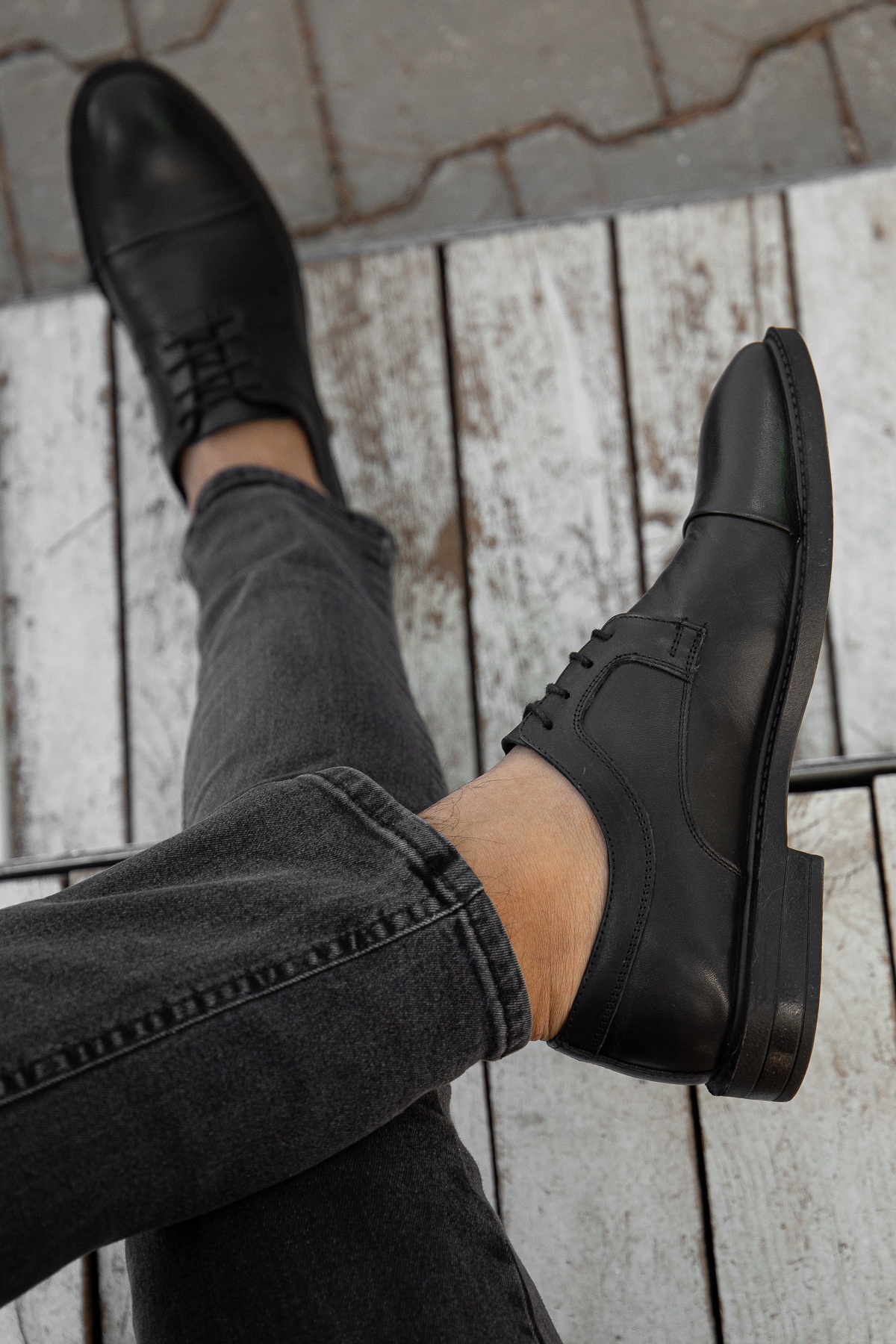 D00226 Günlük Ortopedik Hakiki Deri Erkek Klasik Ayakkabı - Görsel 4