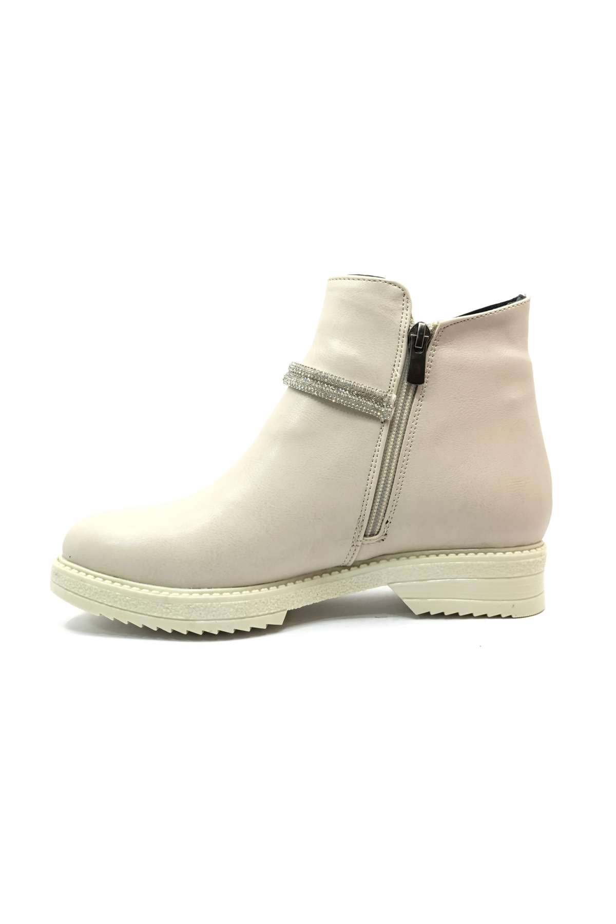 Önü Taş Detaylı Düz Kaymaz Taban Kadın Bot - Görsel 4