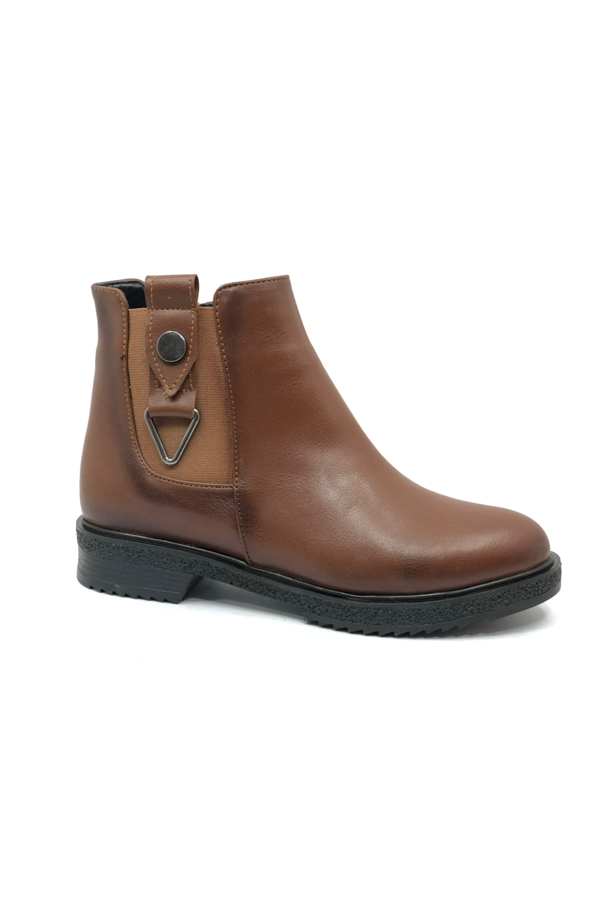 Süs Üçgen Toka Detaylı Düz Kaymaz Taban Kadın Bot - Görsel 2