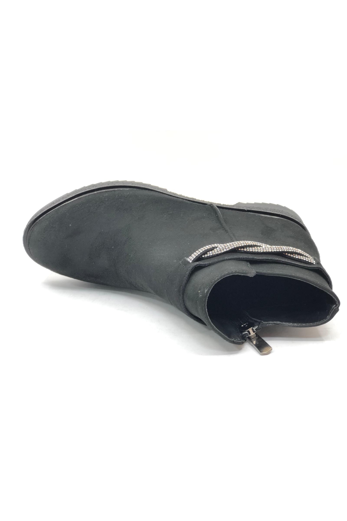 Taş Dekolteli Düz Kaymaz Taban Kadın Bot - Görsel 5