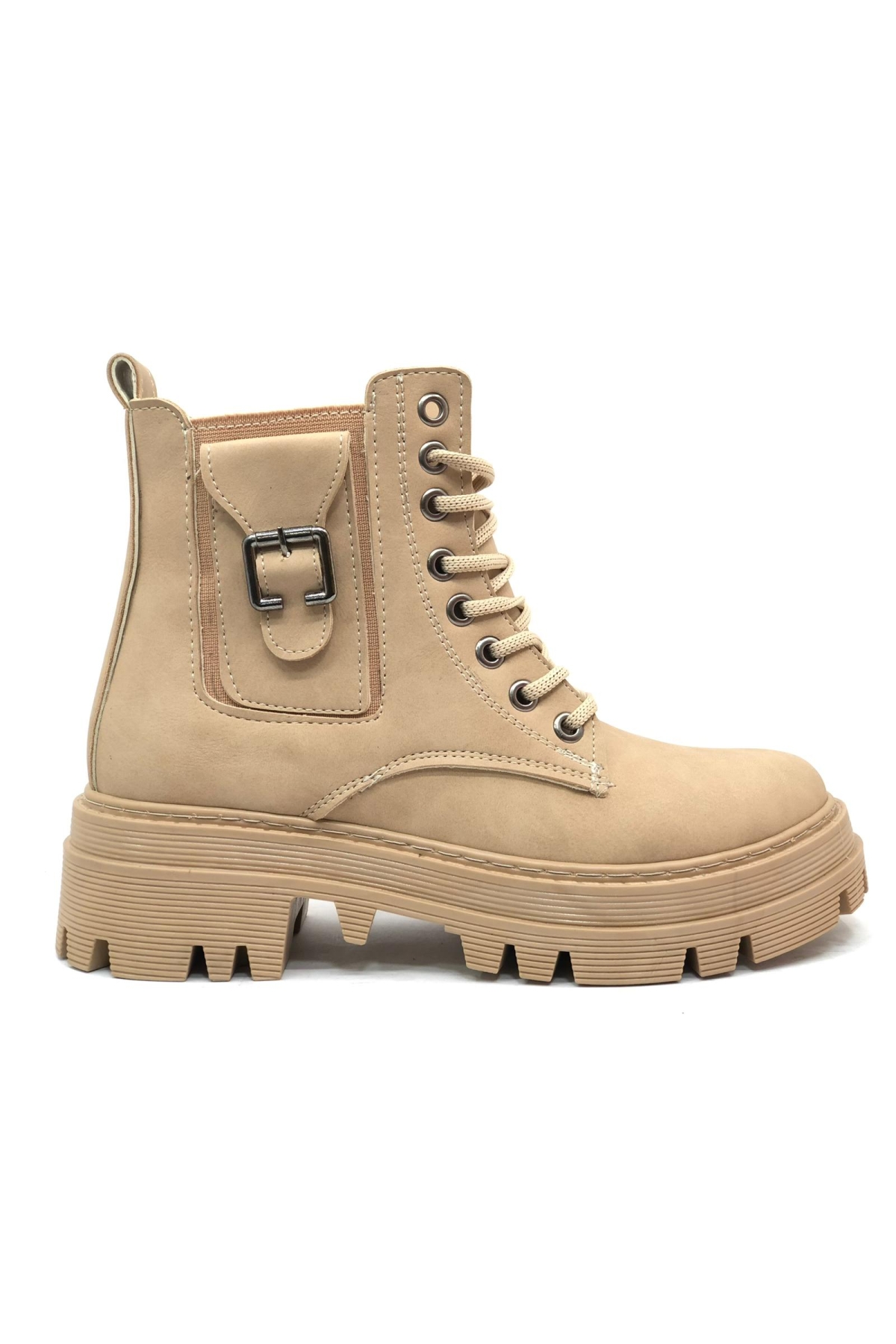 Süs Toka Detaylı Kaymaz Taban Kadın Kısa Postal Bot - Görsel 2