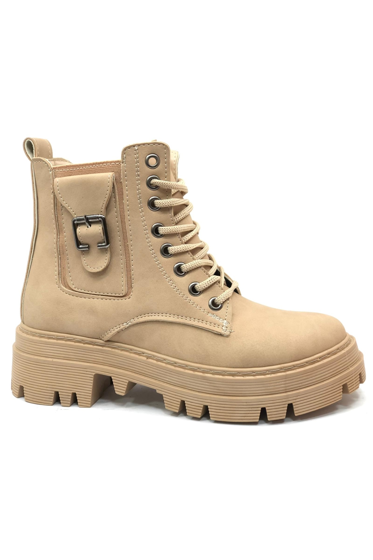 Süs Toka Detaylı Kaymaz Taban Kadın Kısa Postal Bot - Görsel 3