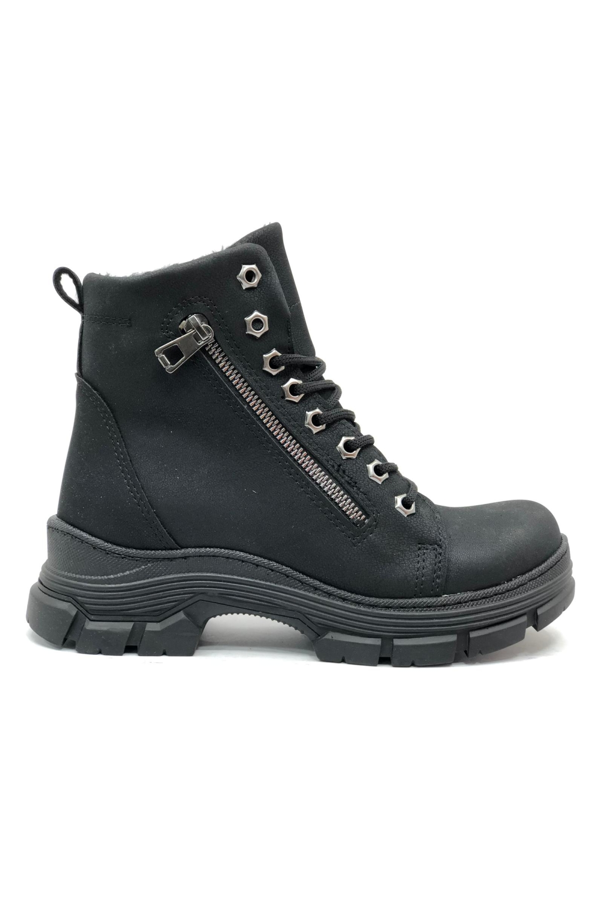 Süs Fermuar Detaylı Kaymaz Taban Kadın Kısa Postal Bot - Görsel 3