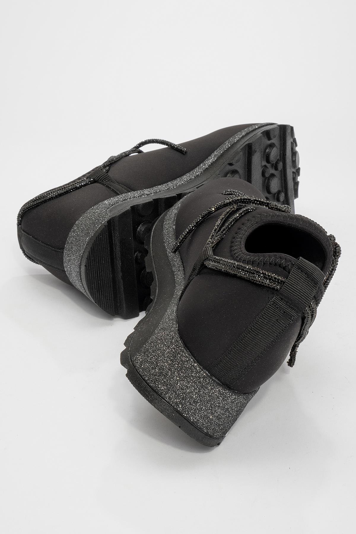 Kadın Bağcıklı Spor Ayakkabı SİYAH SİYAH - Görsel 5