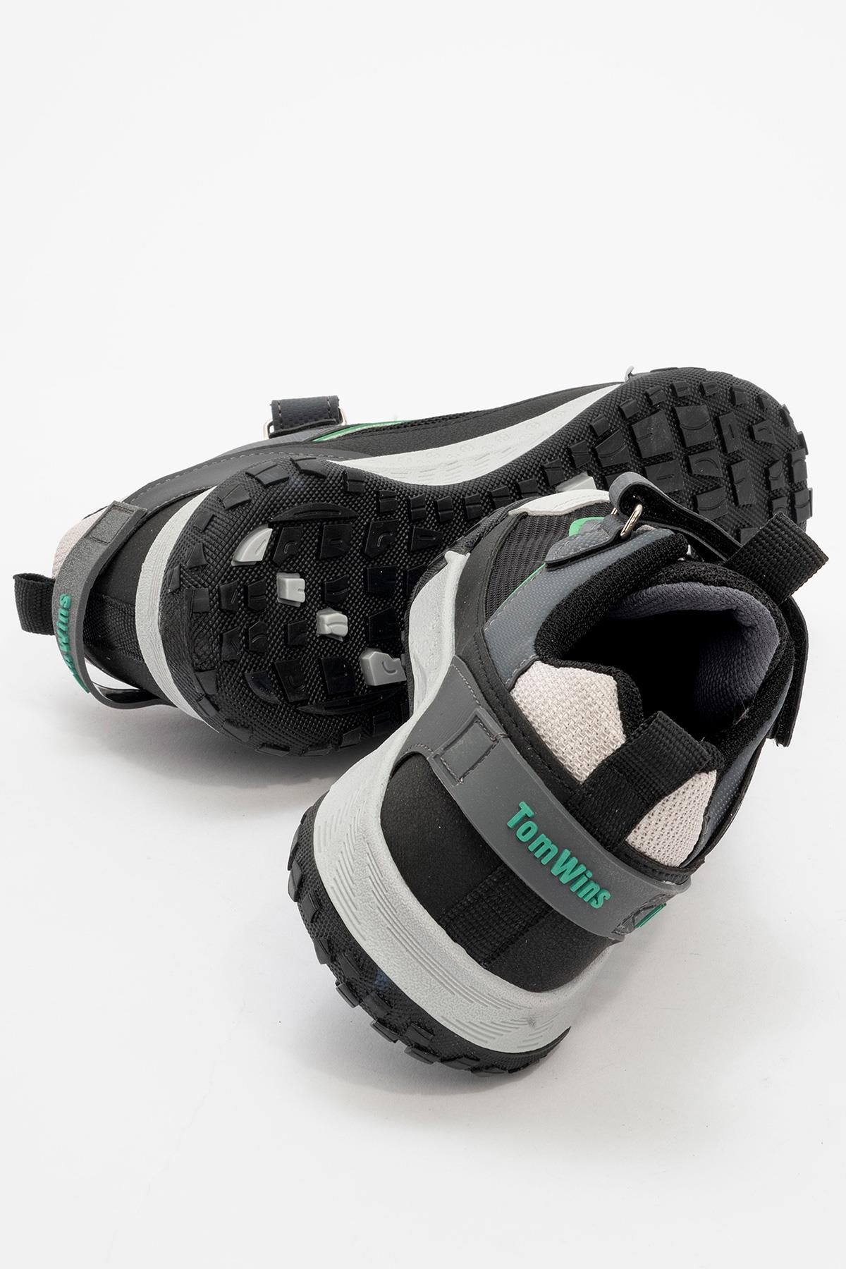 Çocuk Spor Ayakkabı BUZ SİYAH YEŞİL - Görsel 5