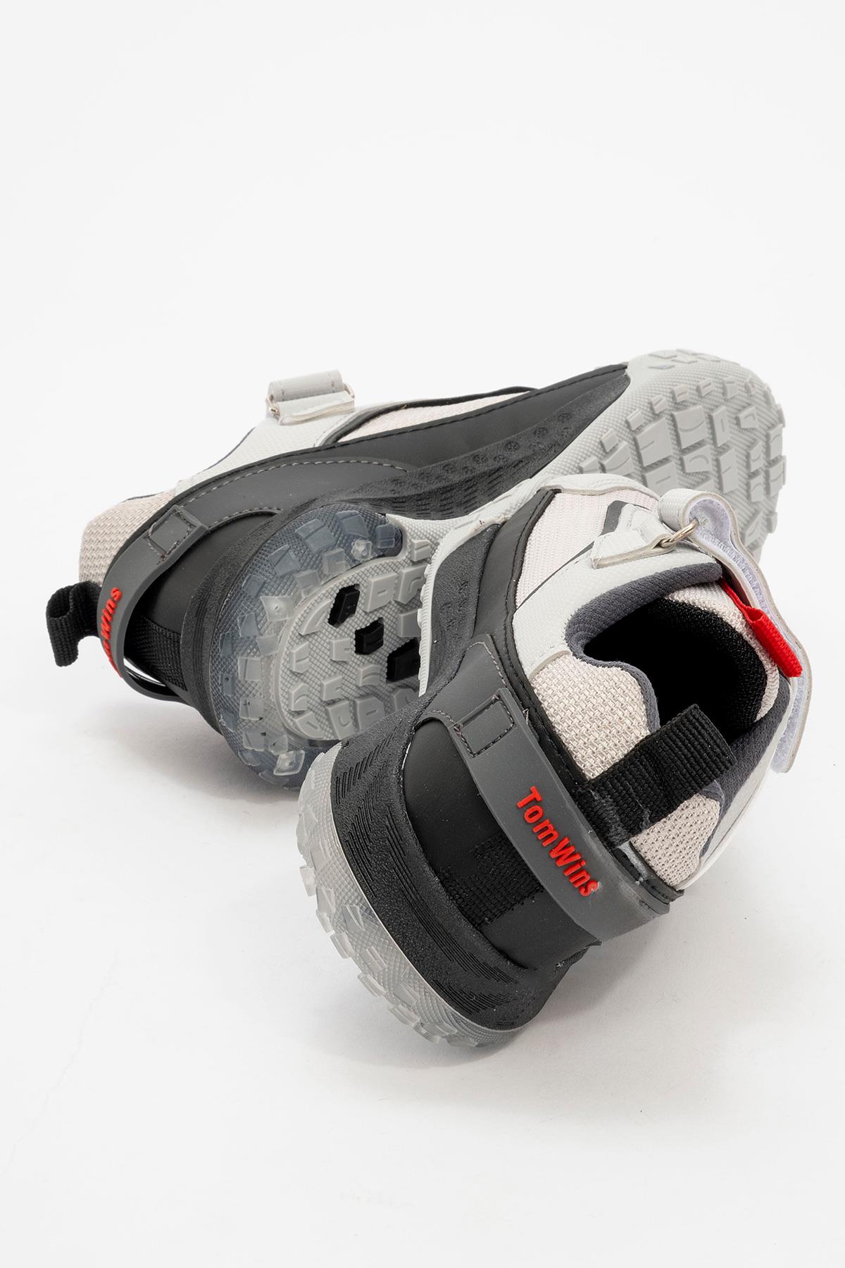 Işıklı Cırtlı Çocuk Spor Ayakkabı BUZ SİYAH - Görsel 5