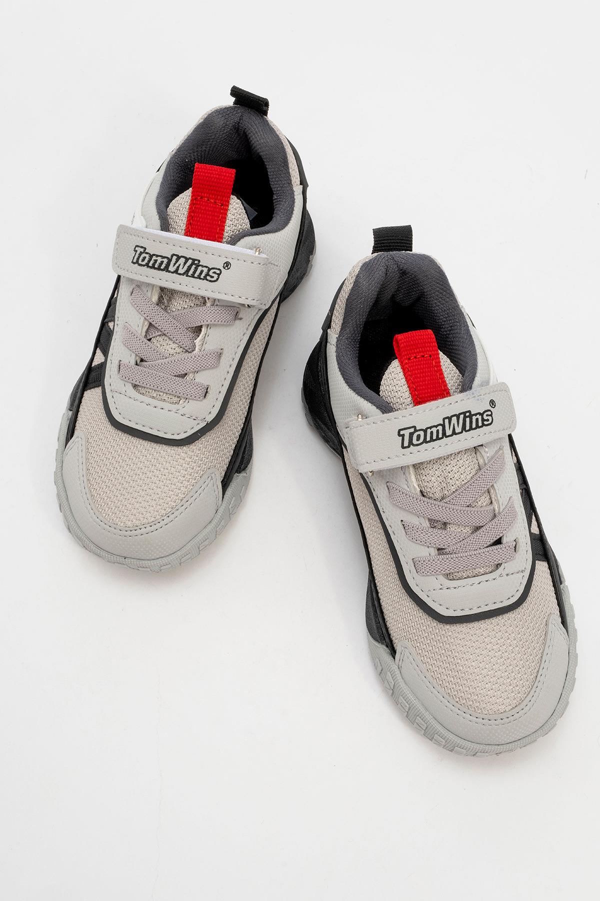 Işıklı Cırtlı Çocuk Spor Ayakkabı BUZ SİYAH - Görsel 6