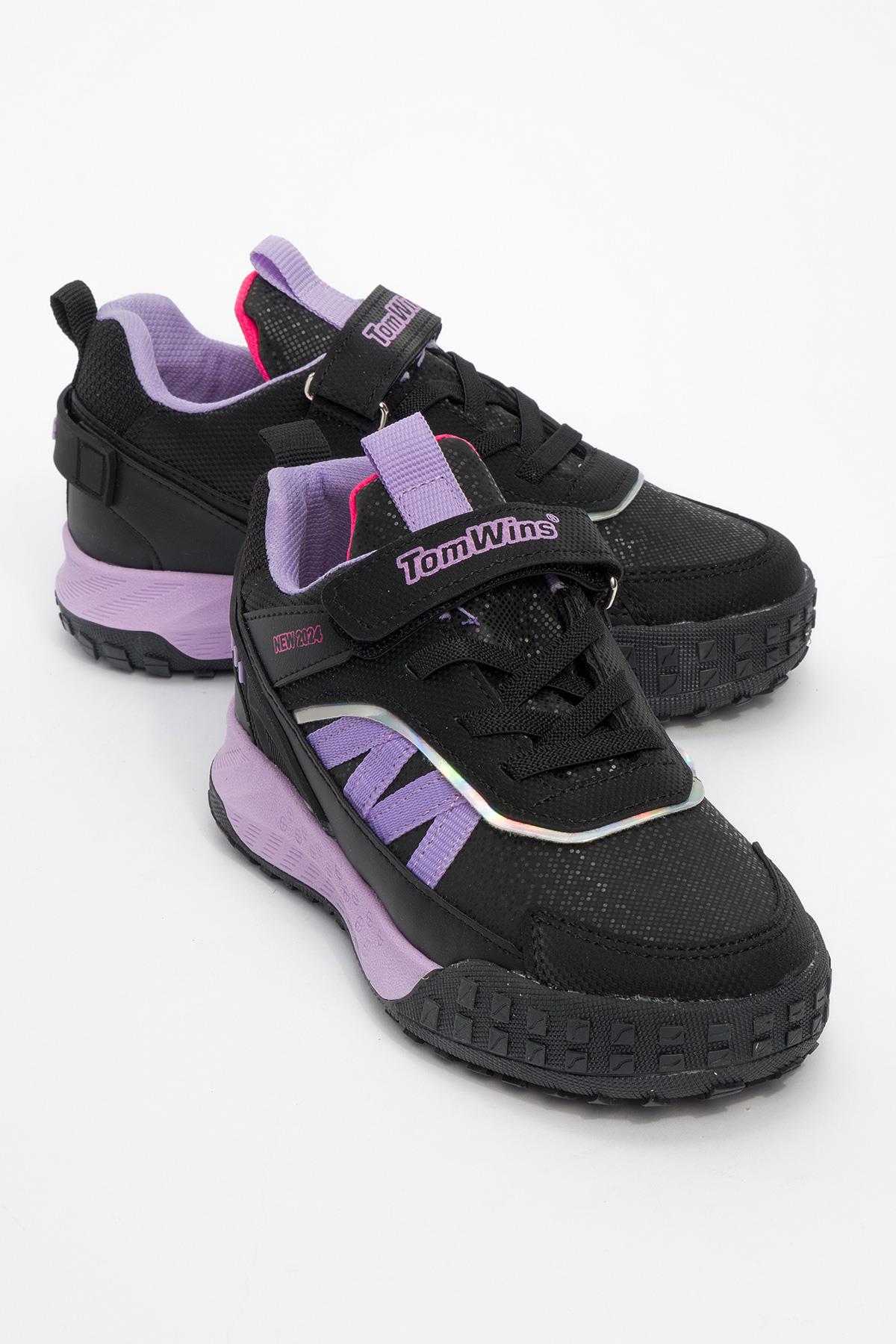 Çocuk Spor Ayakkabı SİYAH LİLA - Görsel 2